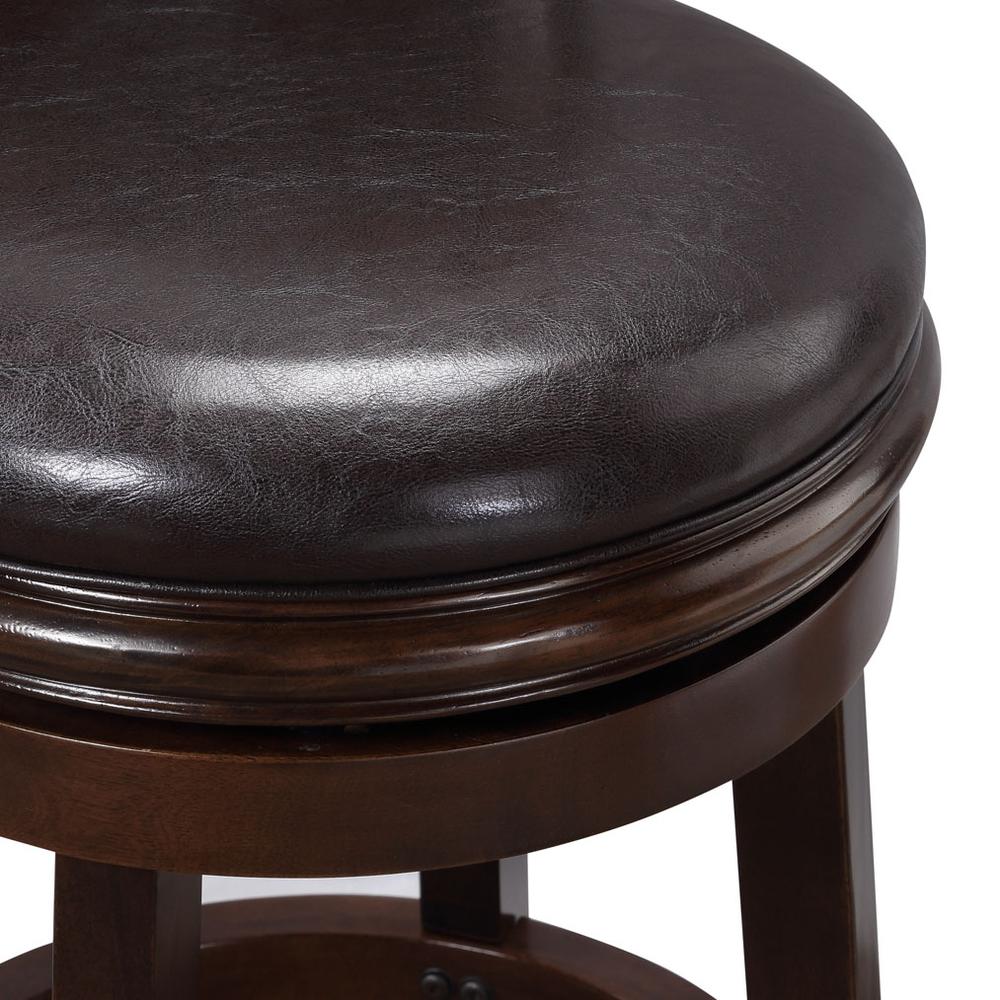 Augusta Swivel Counter Stool - Cappuccino/Dark Brown Faux Leather. Picture 5