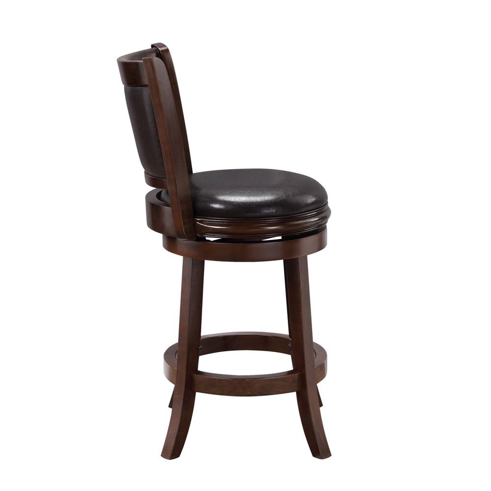 Augusta Swivel Counter Stool - Cappuccino/Dark Brown Faux Leather. Picture 3