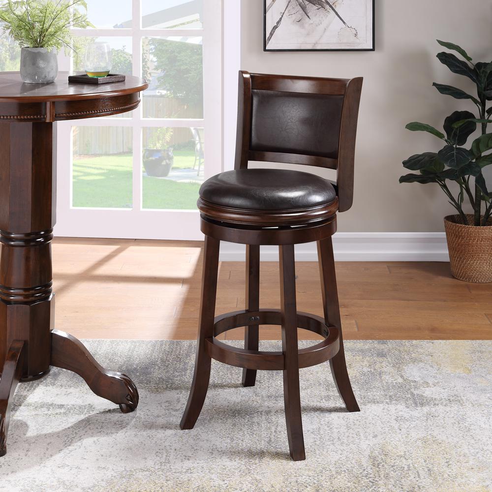 Augusta Swivel Bar Stool - Cappuccino/Dark Brown. Picture 7