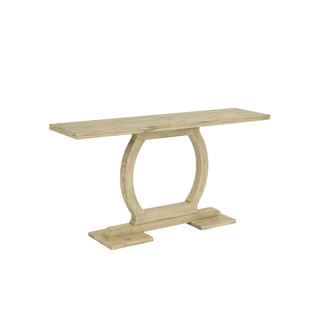 Zen Rectangular Pine Wood Console Table - Barnwood Sandblast. Picture 1
