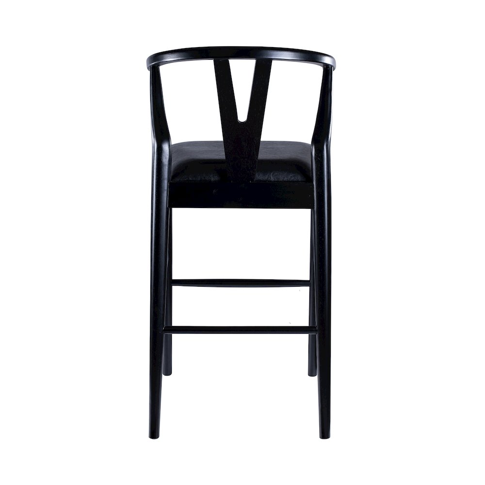 Wishbone Bar Height  Kitchen Bar Stool - Black Finish. Picture 4
