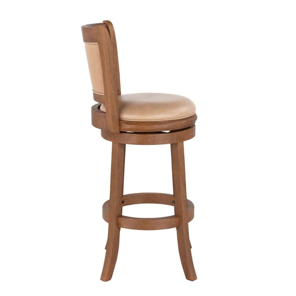 Augusta Swivel Bar Stool - Chestnut Wire-Brush. Picture 2