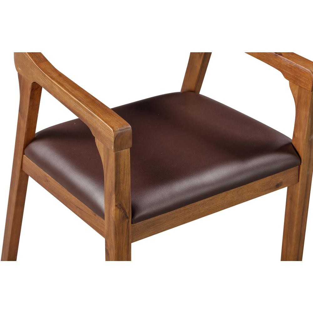 Rasmus Wood Counter Stool - Chestnut Wire-Brush Finish. Picture 5