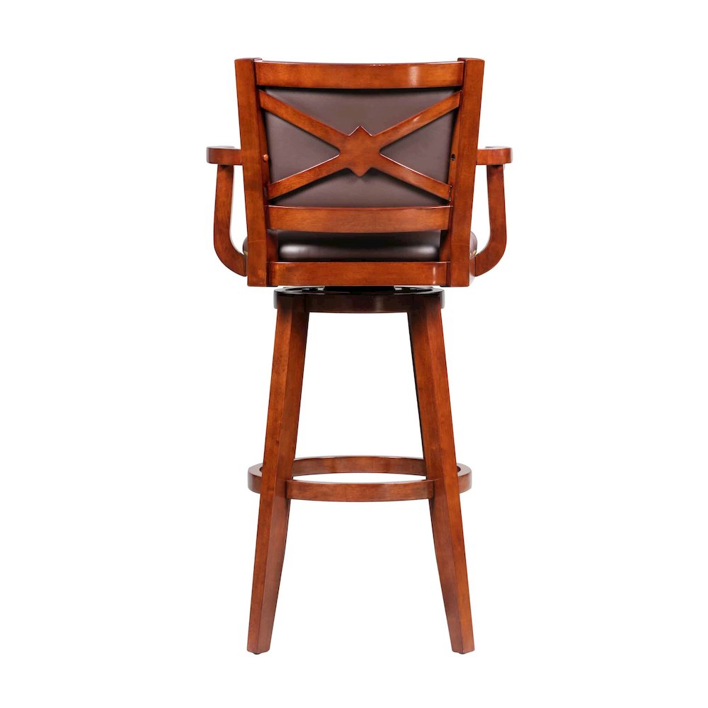 Broadmoor Extra Tall Swivel Bar Stool with Arms - Cherry. Picture 4