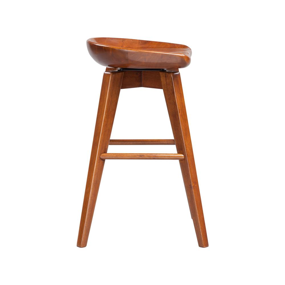 Bali Backless Swivel Counter Stool - Walnut. Picture 2