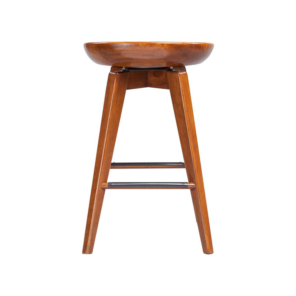 Bali Backless Swivel Counter Stool - Walnut. Picture 3