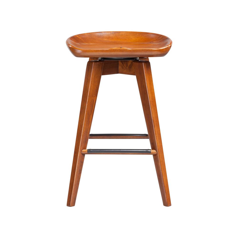 Bali Backless Swivel Counter Stool - Walnut. Picture 6