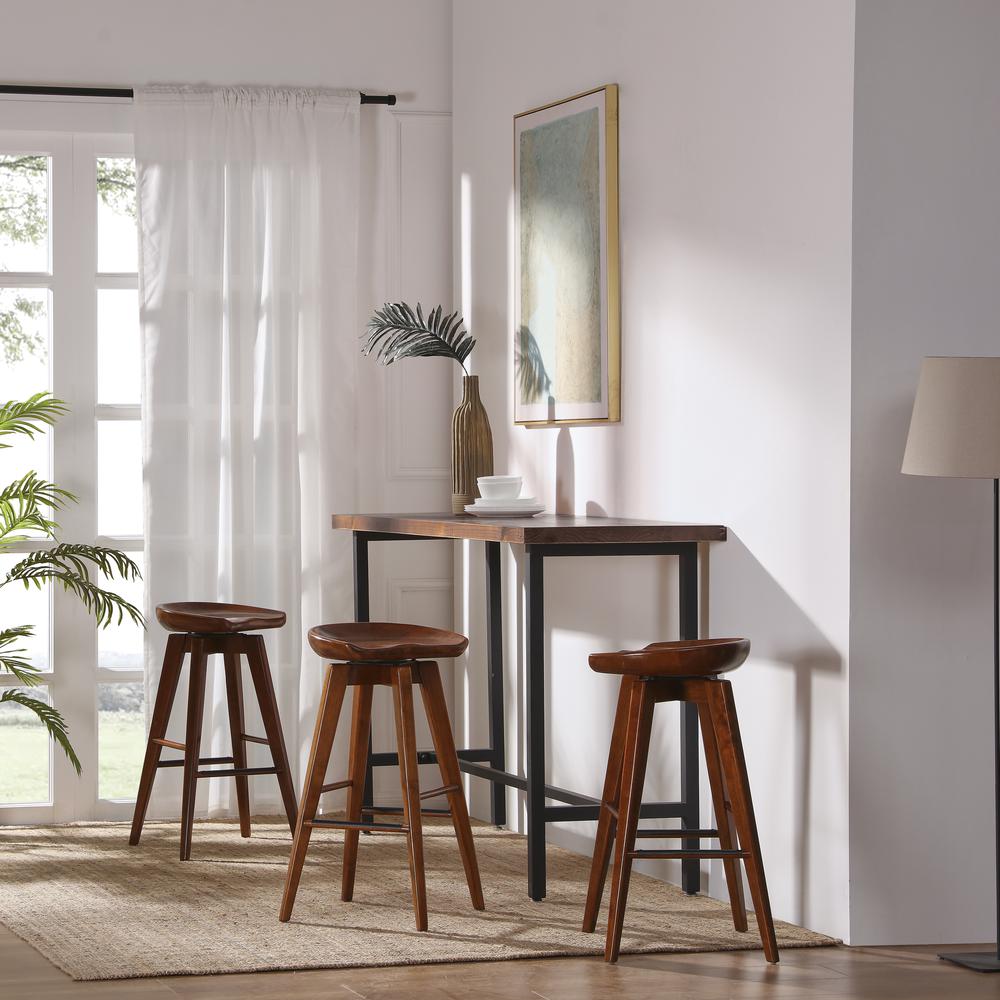 Bali Backless Swivel Bar Stool - Walnut. Picture 2
