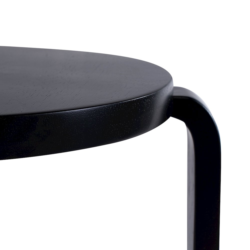 Mateo Round Backless Stacking Stools - Set of 2 - Black. Picture 2
