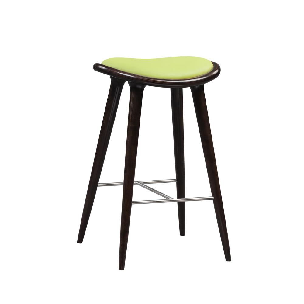 Lucio Oval Backless Bar Stool - Cappuccino/Green. Picture 1