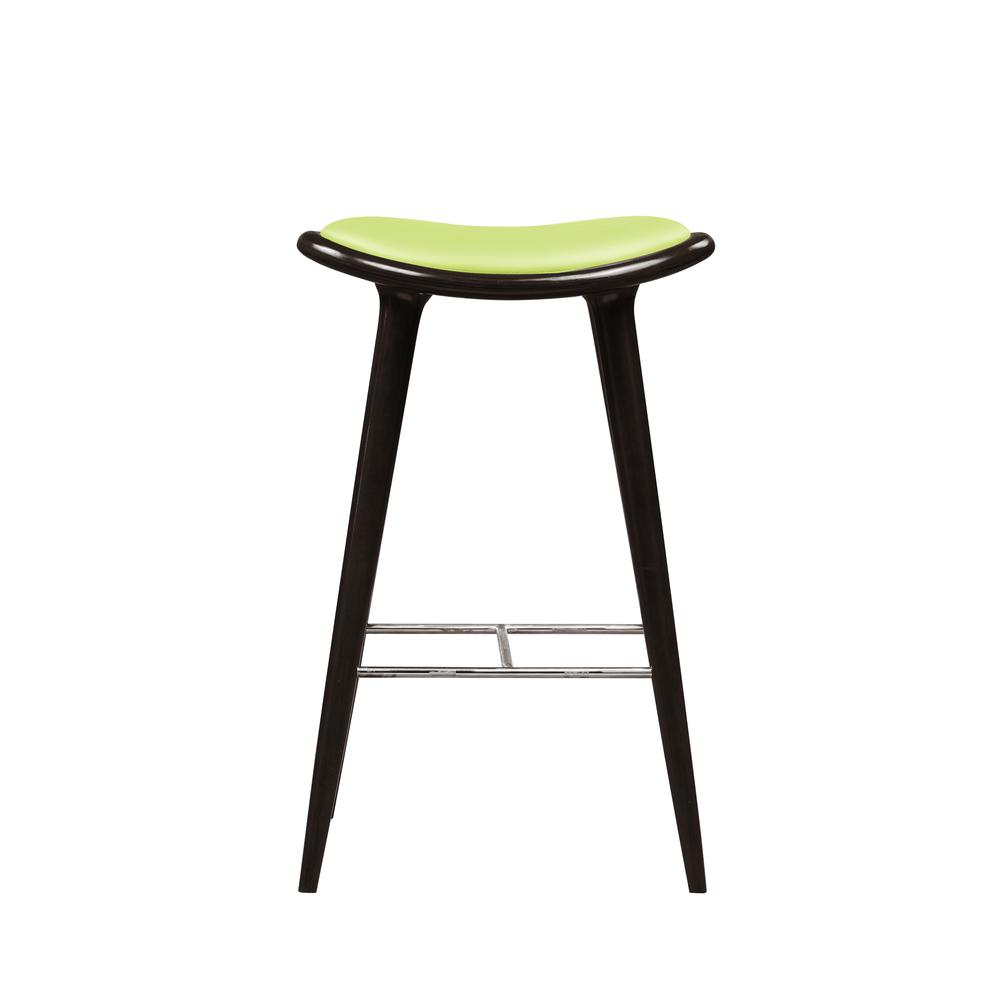 Lucio Oval Backless Bar Stool - Cappuccino/Green. Picture 2