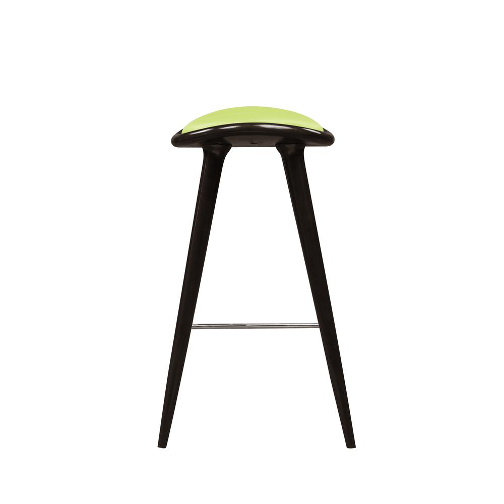 Lucio Oval Backless Bar Stool - Cappuccino/Green. Picture 3