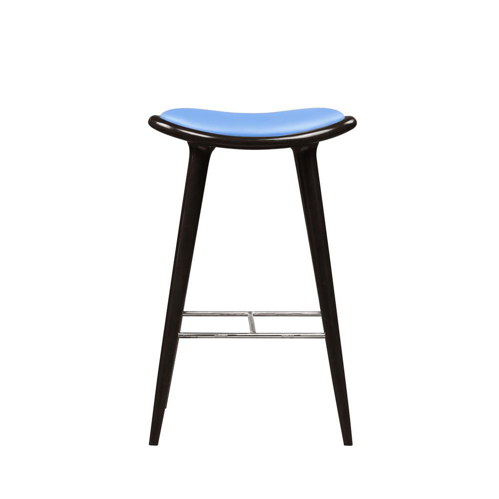 Lucio Oval Backless Bar Stool - Cappuccino/Blue. Picture 2