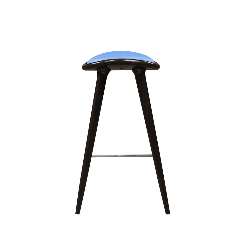 Lucio Oval Backless Bar Stool - Cappuccino/Blue. Picture 3