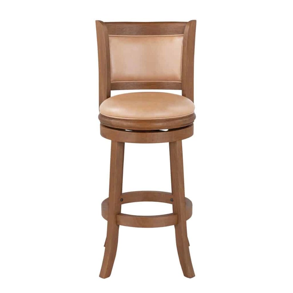 Augusta Swivel Bar Stool - Chestnut Wire-Brush. Picture 3