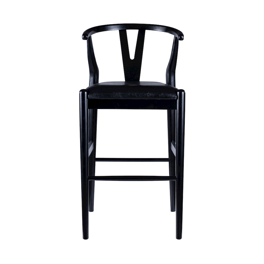 Wishbone Bar Height  Kitchen Bar Stool - Black Finish. Picture 2