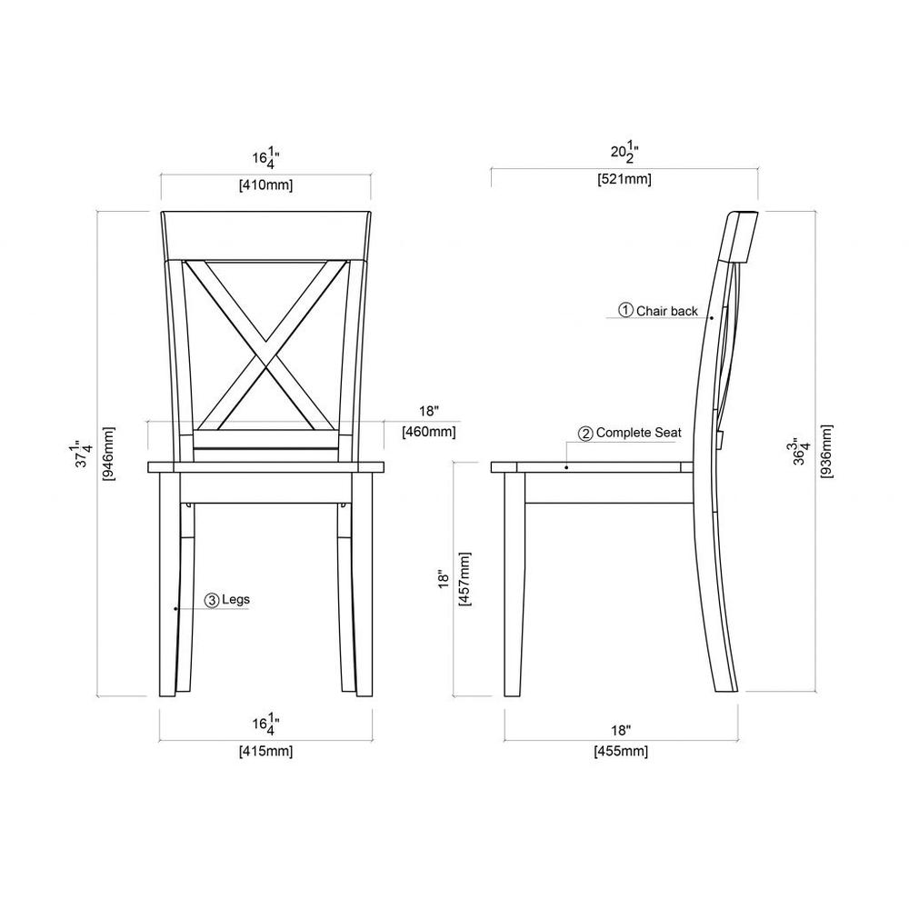 Jamestown Dining Chair - Set of 2 - Antique White. Picture 4