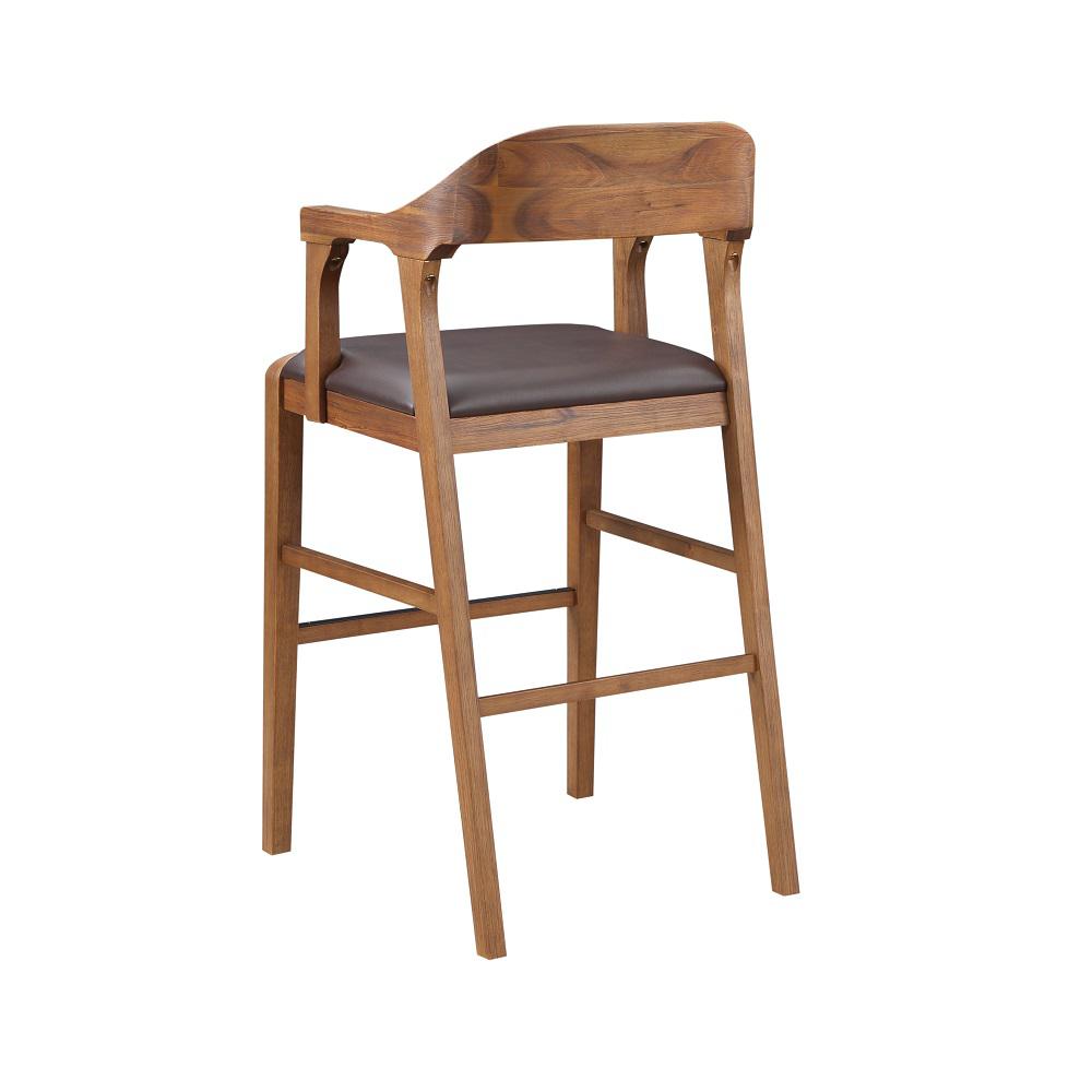 Rasmus Wood Bar Stool - Chestnut Wire-Brush Finish. Picture 3