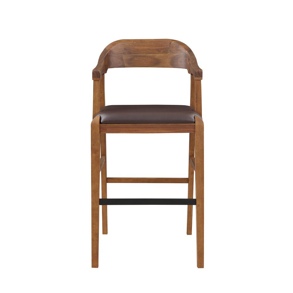 Rasmus Wood Bar Stool - Chestnut Wire-Brush Finish. Picture 4