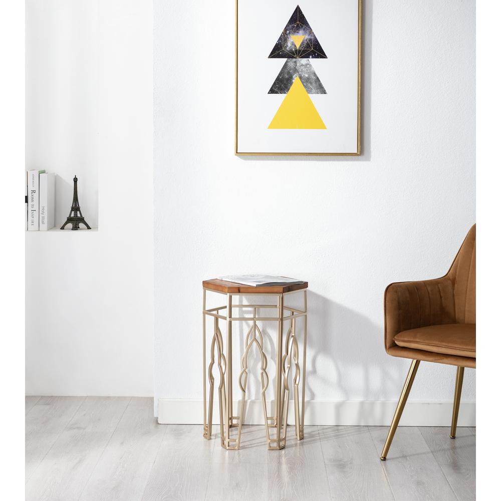 Genevieve Nesting Tables, Gold & Natural. Picture 8