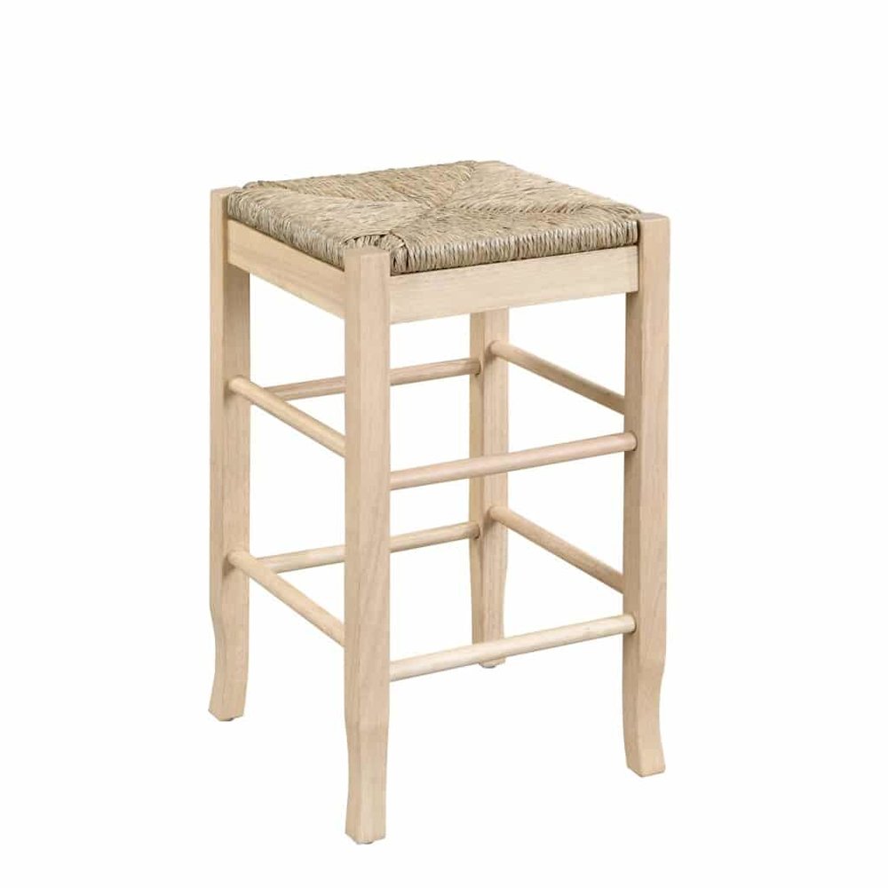 Square Rush Backless Counter Stool - Blonde Oak. Picture 1