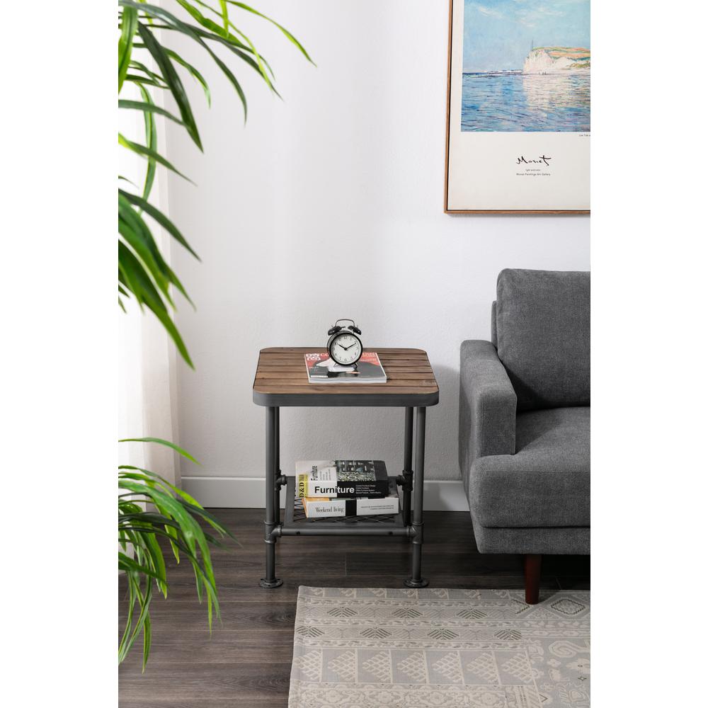 Newport End Table, Gray/Natural. Picture 4