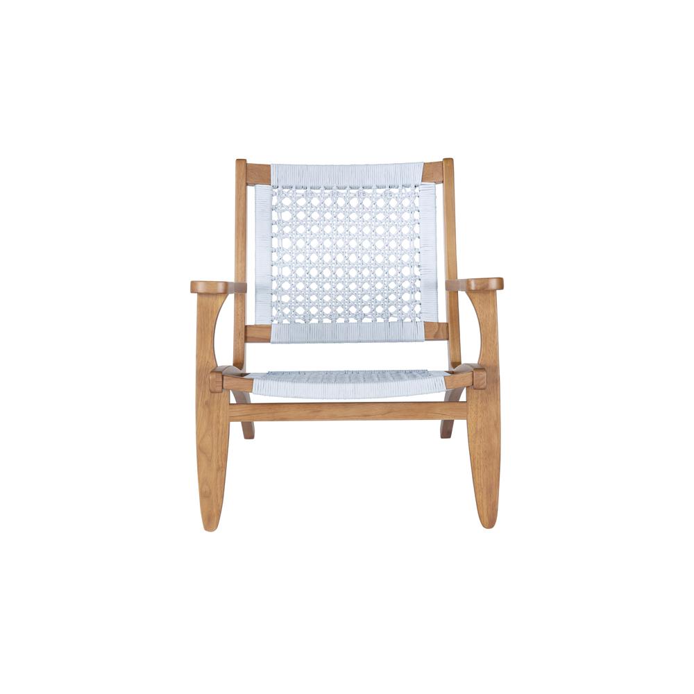 Harrison Hexagon Woven Light Grey Rope Accent Chair - Natural Finish. Picture 3
