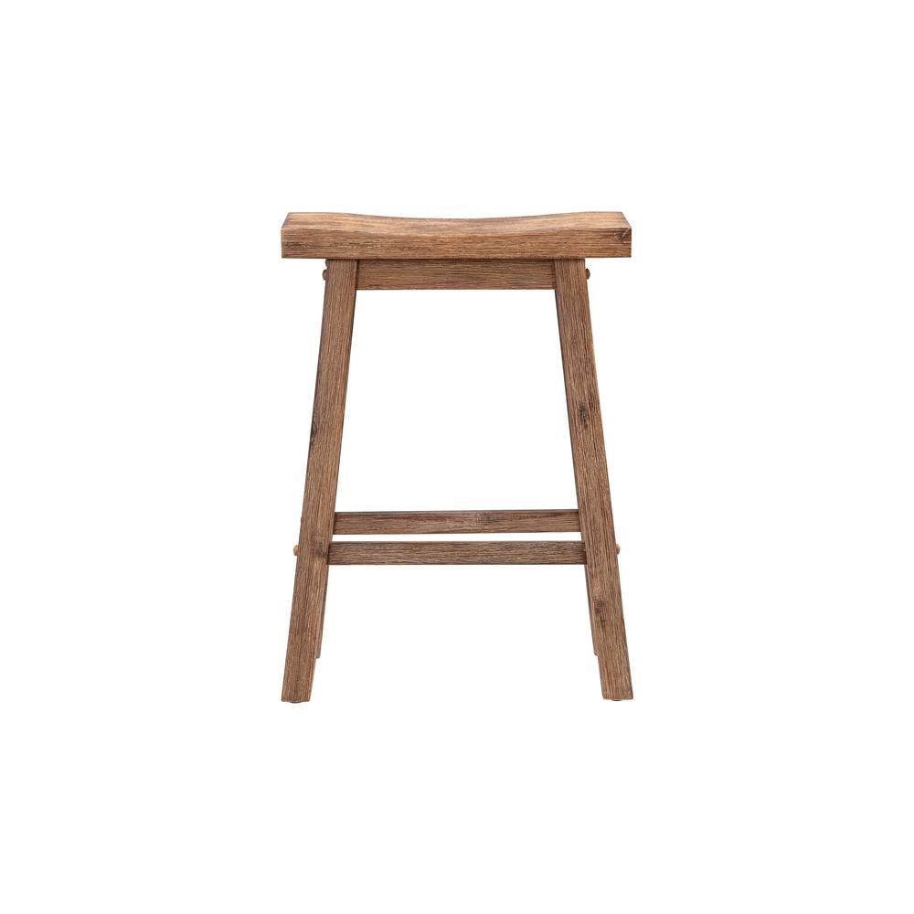 Sonoma Backless Saddle Counter Stools - Barnwood Wire-Brush - Set of 2. Picture 3