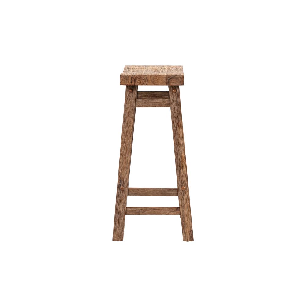 Sonoma Backless Saddle Counter Stools - Barnwood Wire-Brush - Set of 2. Picture 4