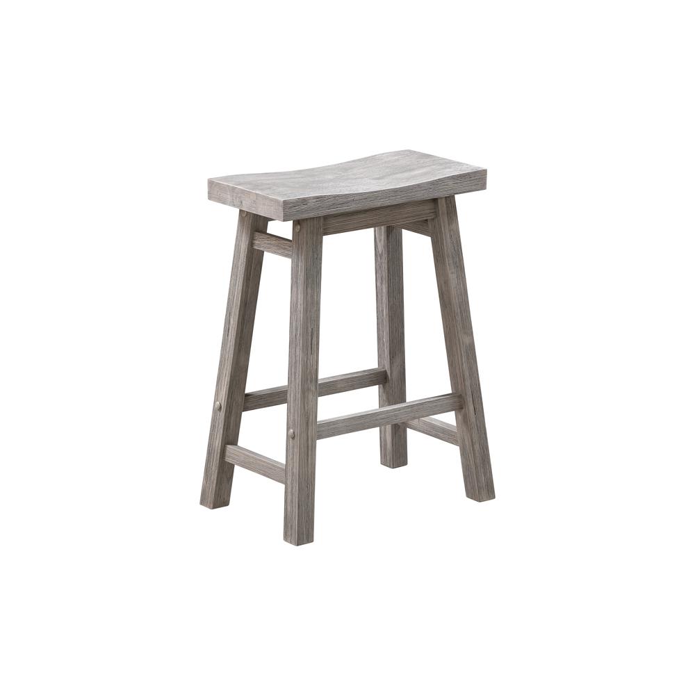 Sonoma Backless Saddle Counter Stools - Storm Gray Wire-Brush - Set of 2. Picture 2