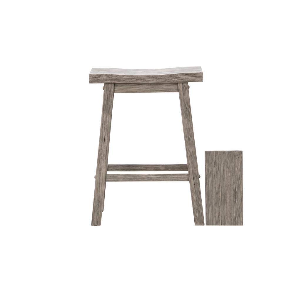 Sonoma Backless Saddle Counter Stools - Storm Gray Wire-Brush - Set of 2. Picture 7