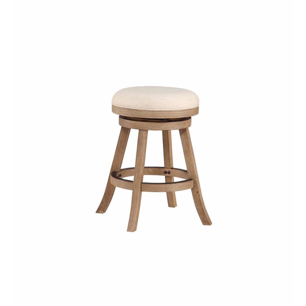 Fenton Swivel Backless Counter Stool - Driftwood Wire-Brush. Picture 1