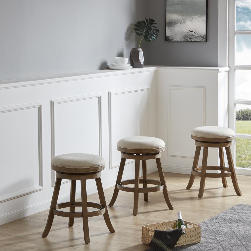 Fenton Swivel Backless Counter Stool - Driftwood Wire-Brush. Picture 2
