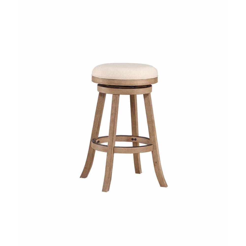 Fenton Swivel Backless Bar Stool - Driftwood Wire-Brush. Picture 1