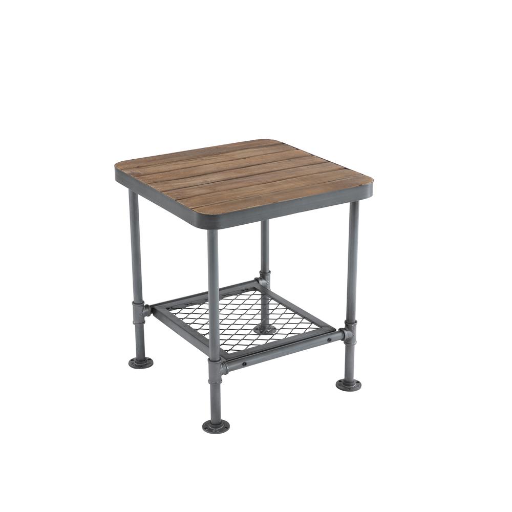 Newport End Table, Gray/Natural. Picture 1