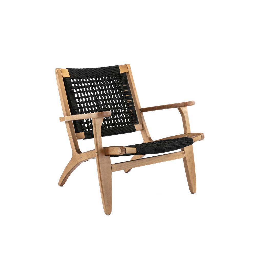 Harrison Woven Black Rope Accent Chair - Natural. Picture 1