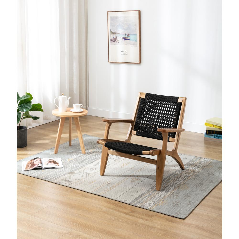 Harrison Woven Black Rope Accent Chair - Natural. Picture 32