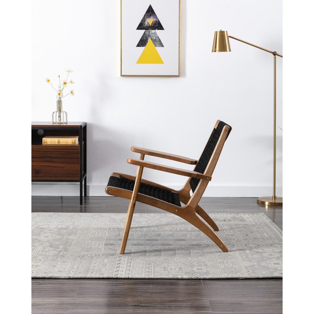 Harrison Woven Black Rope Accent Chair - Natural. Picture 40
