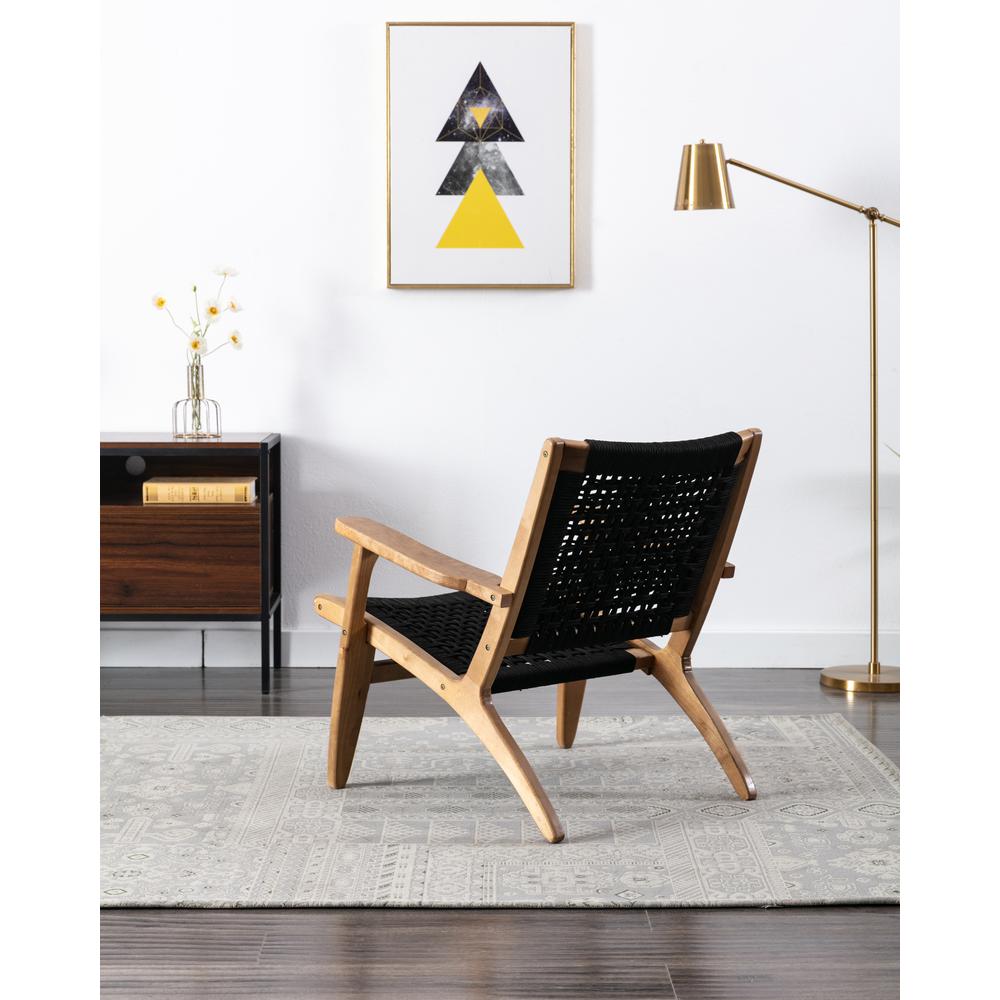 Harrison Woven Black Rope Accent Chair - Natural. Picture 41