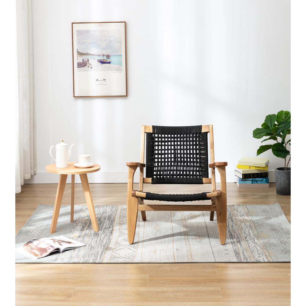 Harrison Woven Black Rope Accent Chair - Natural. Picture 36