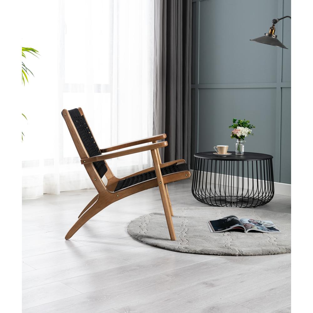 Harrison Woven Black Rope Accent Chair - Natural. Picture 34