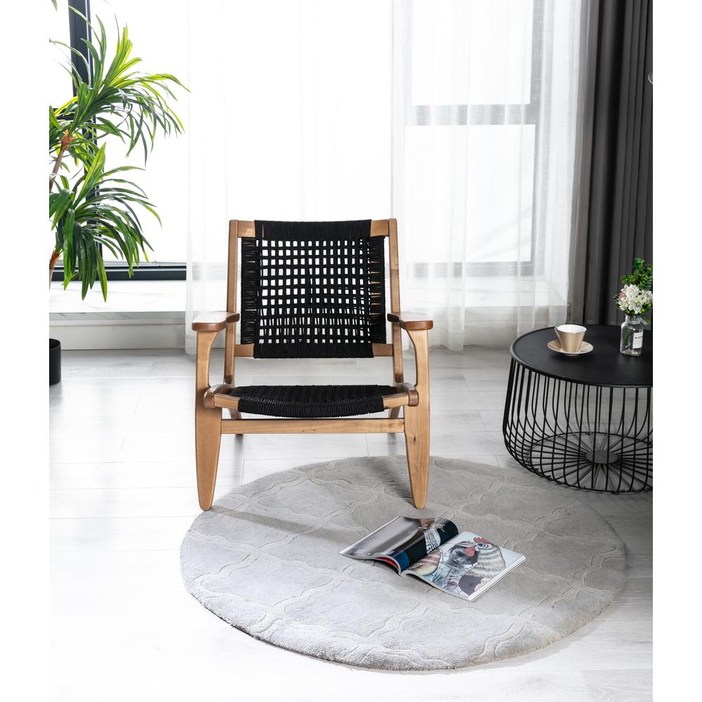 Harrison Woven Black Rope Accent Chair - Natural. Picture 37