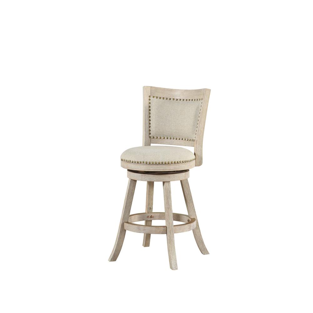 Melrose Swivel Counter Stool - Ivory Wire-Brush. Picture 1
