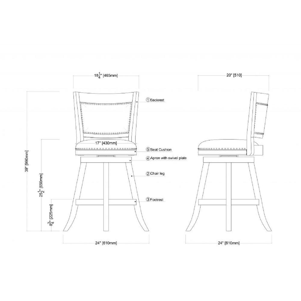 Melrose Swivel Counter Stool - Driftwood Wire-Brush. Picture 4