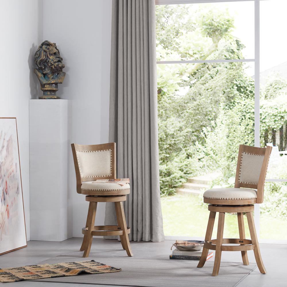 Melrose Swivel Counter Stool - Driftwood Wire-Brush. Picture 5