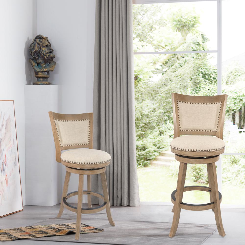 Melrose Swivel Counter Stool - Driftwood Wire-Brush. Picture 6