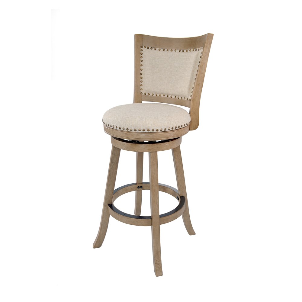 Melrose Swivel Bar Stool - Driftwood Wire-Brush. Picture 3