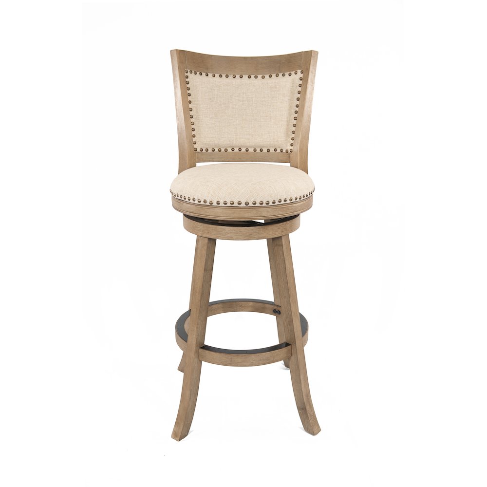 Melrose Swivel Bar Stool - Driftwood Wire-Brush. Picture 1