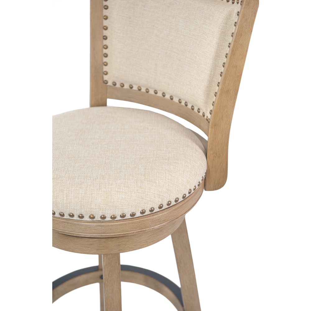 Melrose Swivel Bar Stool - Driftwood Wire-Brush. Picture 2