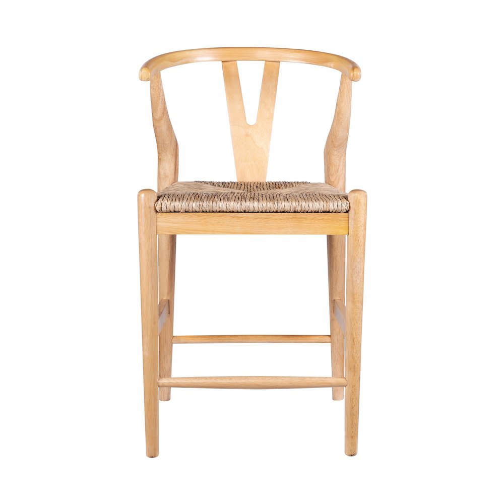 Wishbone Counter Height Kitchen Bar Stool - Natural Finish. Picture 7